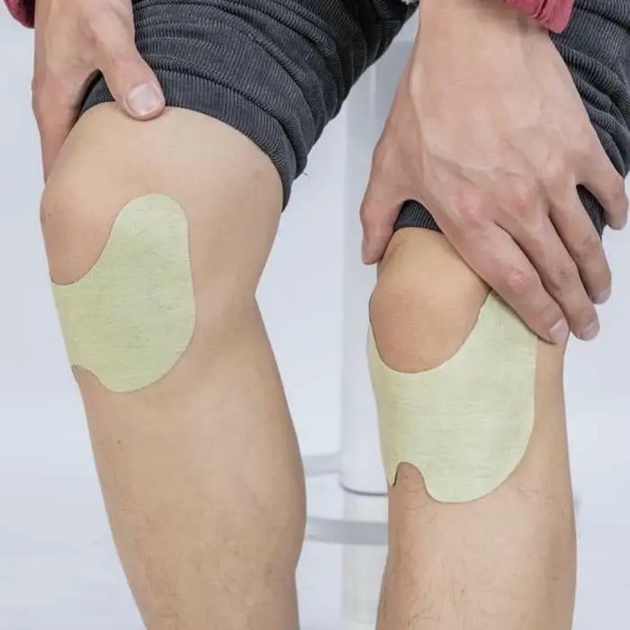 Herbal knee patch worn on the knee
