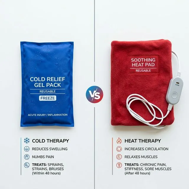 Ice pack vs heating pad for back pain relief