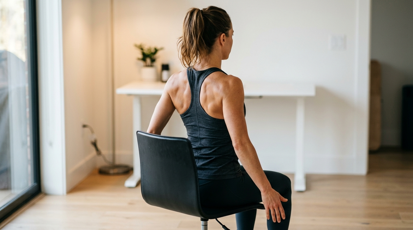 Schulterblatt-Zusammenziehen - Schulterblätter zusammendrücken im Sitzen