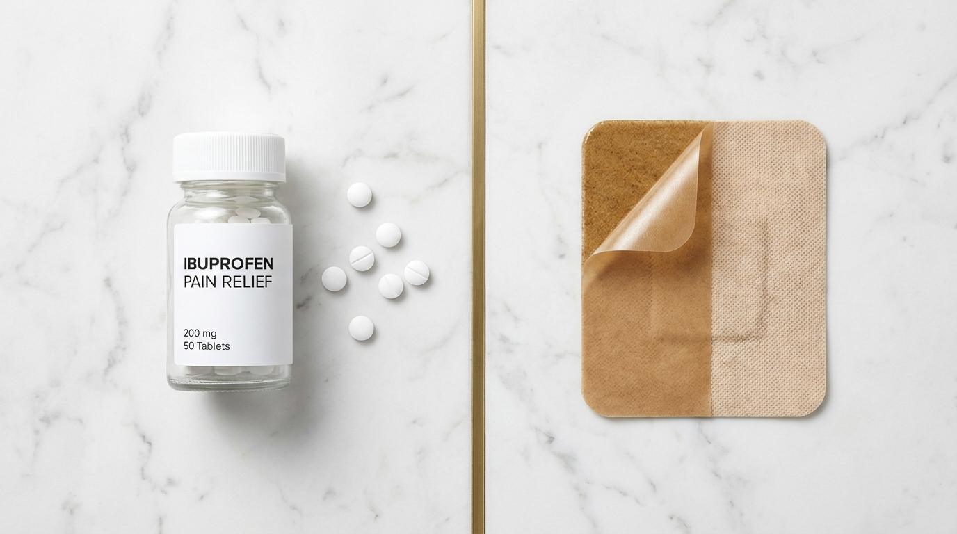 Pflanzliches Schmerzpflaster vs. Schmerztabletten - direkter Vergleich