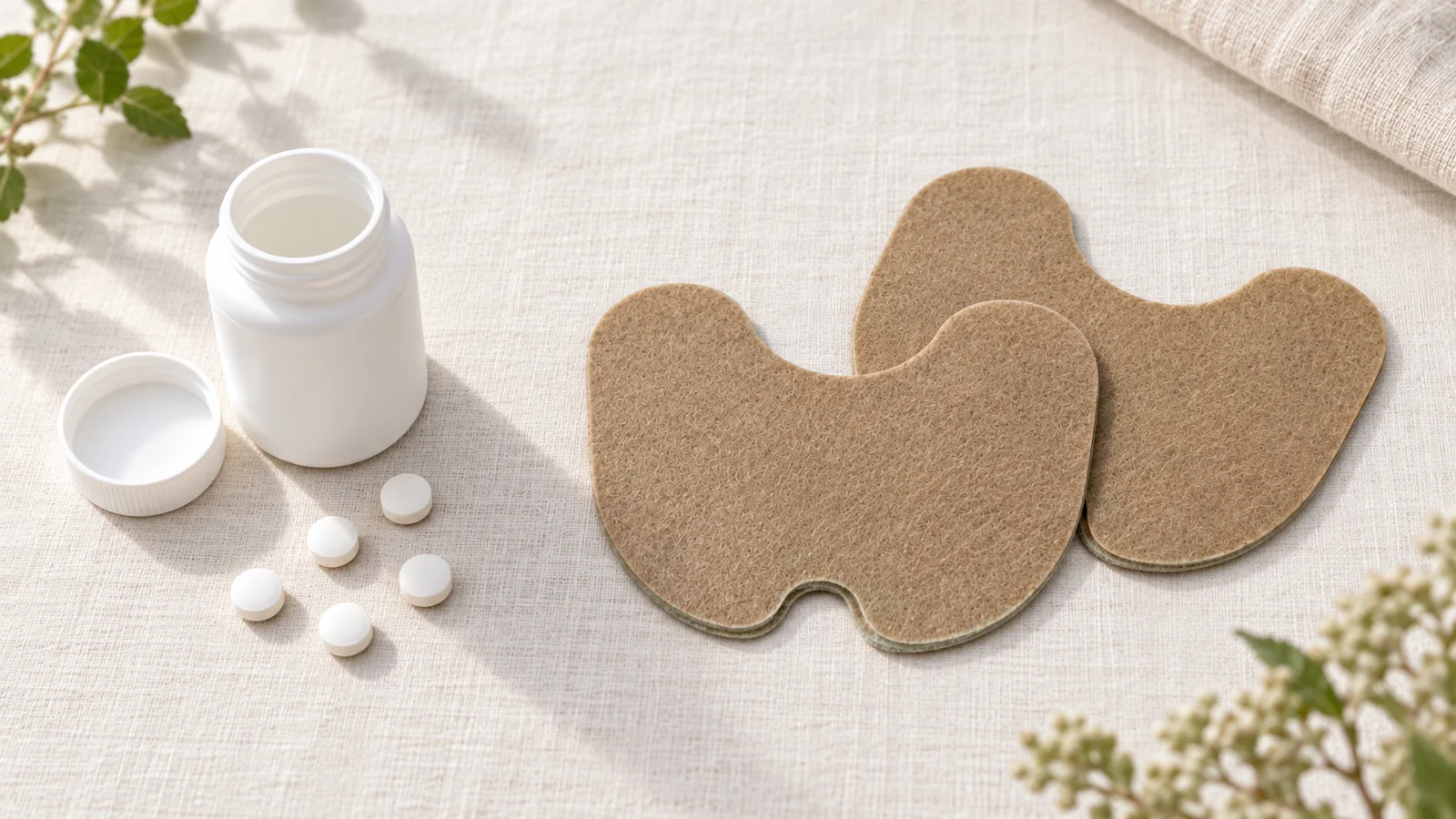 Herbal pain relief patch vs painkiller pills — side by side comparison
